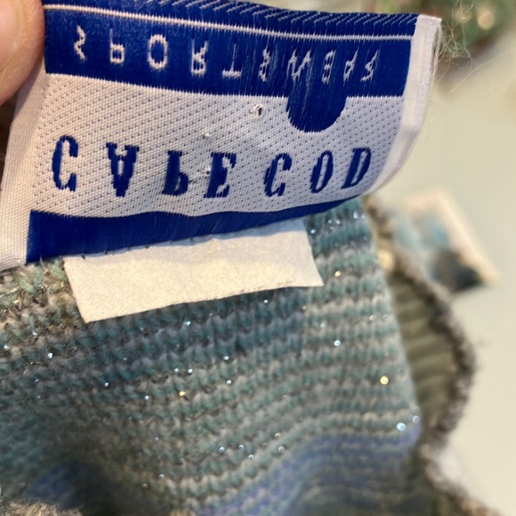 Vintage Cape Cod mock turtleneck sweater with metallic - Picture 3 of 9